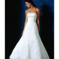 A-Line/Princess Strapless Chapel train Satin wedding dress(SEW0825)