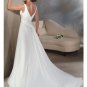 A-Line/Princess V-neck Chapel train Chiffon wedding dress (BST1054)