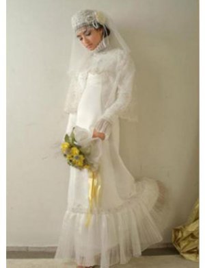 New sexy Prom/Ball/Evening Islamic Wedding Dress(MSL022) Custom Size  voile&satin