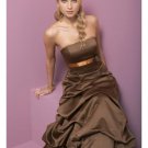 A-Line Strapless Floor Length Satin Prom Dress(PDS0044)
