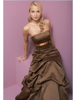 A-Line Strapless Floor Length Satin Prom Dress(PDS0044)