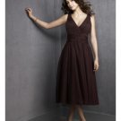 A-Line V-neck Knee-length Satin Prom Dress(PDS0060) for Women's Clothing