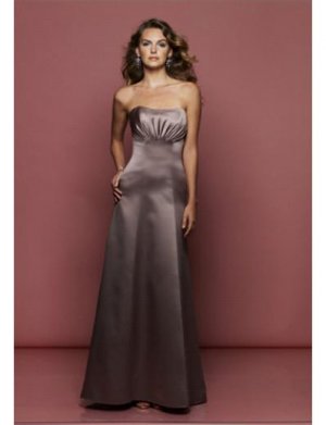 A-Line Strapless Floor Length Satin Prom Dress(PDS0046) for Women's Clothing