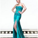 Empire Strapless Sweeping Train Satin Prom Dress(PS0005) for Women's Clothing