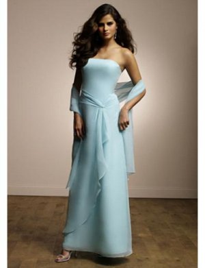 Column/Sheath Strapless Tea-length Chiffion Prom Dress(PDS0084) for Women's Clothing