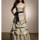 A-Line Strapless Floor Length Taffeta Prom Dress(PDS0086) for Women's Clothing