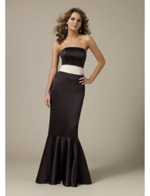 Mermaid Strapless Brush Train Satin Prom Dress(PDS0090) for Women's Clothing