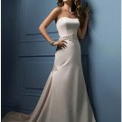 A-Line/Princess Strapless Chapel Train Satin wedding dress (WS0029)