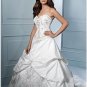 A-Line/Princess Strapless Chapel Train Taffeta wedding dress (WS0034)