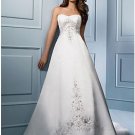 A-Line/Princess V-neck Chapel Train Chiffon Lace wedding dress (WS0045)