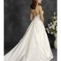 A-Line/Princess Strapless Chapel Train Satin wedding dress (WD6000)