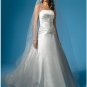 A-Line/Princess Strapless Chapel Train Satin wedding dress (WS0013)