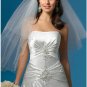 A-Line/Princess Strapless Chapel Train Satin wedding dress (WS0013)