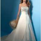 A-Line/Princess Strapless Chapel Train Satin wedding dress (WS0014)