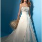 A-Line/Princess Strapless Chapel Train Satin wedding dress (WS0014)