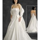 A-Line/Princess Strapless Chapel Train Satin wedding dress (WD6401)