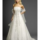 A-Line/Princess Strapless Chapel Train Chiffon wedding dress (WD9632)