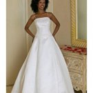 A-line/Princess Spaghetti Straps Chapel Train Satin wedding dress for brides 2010 style(WDA0148)