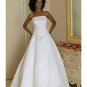 A-line/Princess Spaghetti Straps Chapel Train Satin wedding dress for brides 2010 style(WDA0148)