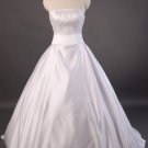 A-Line/Princess Strapless Chapel Train Satin wedding dress (LF0050)