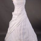 A-Line/Princess Strapless Chapel Train Satin wedding dress (LF0051)
