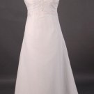 A-Line/Princess V-neck Sleeveless Chapel Train Satin wedding dress (LF0071)