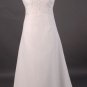 A-Line/Princess V-neck Sleeveless Chapel Train Satin wedding dress (LF0071)