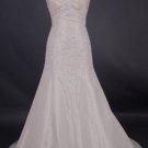 A-Line/Princess Strapless Sweetheart Chapel Train Satin wedding dress (LF0078)