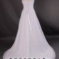 A-Line/Princess Capped Sweetheart Chapel Train Satin wedding dress (LF0079)
