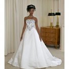 A-line/Princess Strapless Chapel Train Satin wedding dress for brides new style(WDA0139)