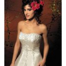 A-Line/Princess Strapless Chapel Train Satin wedding dress for brides new style(WDA1787)