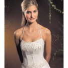 A-Line/Princess Halter Top Chapel Train Satin wedding dress for brides new style(WDA1786)