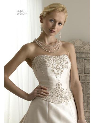 A-Line/Princess Strapless Chapel Train Satin wedding dress for brides new style(WDA1777)