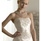 A-Line/Princess Strapless Chapel Train Satin wedding dress for brides new style(WDA1777)
