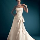 A-Line/Princess Strapless Chapel Train Satin wedding dress for brides new Style(WDA1688)