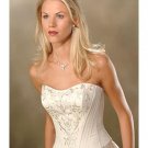 A-Line/Princess Strapless Cathedral Train Satin wedding dress for brides new style(WDA0015)