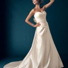 A-Line/Princess Sweetheart Chapel Train Satin wedding dress for brides new Style(WDA1687)