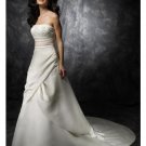 A-Line/Princess Strapless Chapel Train Satin wedding dress for brides new style(WDA1775)