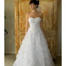 A-line/Princess Strapless Chapel Train organza wedding dress for brides new style(WDA0131)