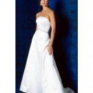 A-Line/Princess Strapless Chapel train Satin wedding dress (SEW0709)