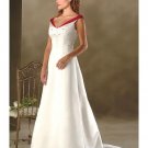 A-Line/Princess V-Neck Chapel Train Satin wedding dress for brides new style(WDA0020)