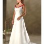 A-Line/Princess V-Neck Chapel Train Satin wedding dress for brides new style(WDA0020)