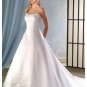A-Line/Princess spaghetti straps Chapel train Satin wedding dress for brides new Style(WDA0058)