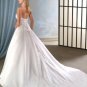 A-Line/Princess spaghetti straps Chapel train Satin wedding dress for brides new Style(WDA0058)