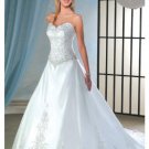 A-Line/Princess Sweetheart Chapel train Satin wedding dress for brides new Style(WDA0056)