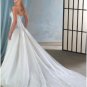 A-Line/Princess Sweetheart Chapel train Satin wedding dress for brides new Style(WDA0056)