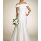 A-line/Princess off-The-shoulder Floor Length Satin wedding dress(SEW0660)