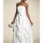 A-line/Princess Strapless Tea-length Satin wedding dress for brides new style(WDA0663)