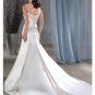 A-Line/Princess Spaghetti Straps Chapel train Satin wedding dress for brides new Style(WDA0059)
