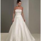A-Line/Princess Strapless Chapel Train Satin wedding dress for brids new style(WDA0341)
